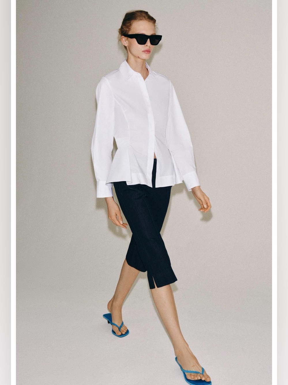 ❗️BUY NOW-WILL BE REMOVED on 9/3❗️ZARA ZW COLLECTION PEPLUM POPLIN SHIRT - Picture 4 of 9